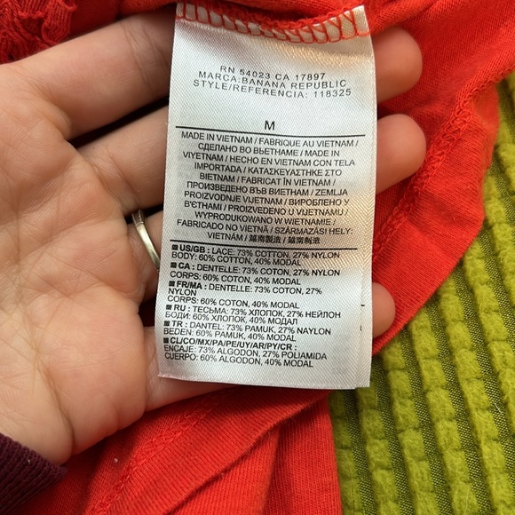 Bright tangerine lace overlay tank top - Picture 7 of 7